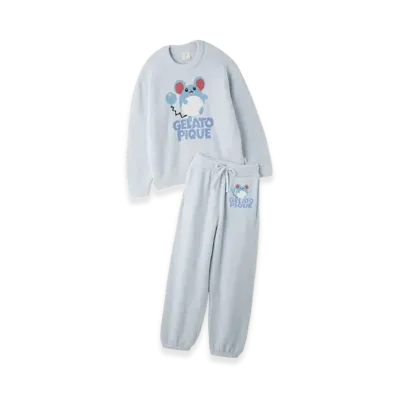 GELATO PIQUE x Pokemon Baby Moco Jacquard Pullover & Long Pants Set "Blue"