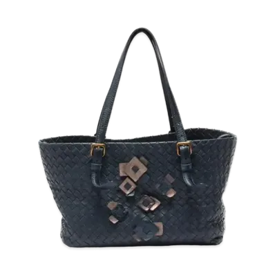 Bottega Veneta Leather Tote Bag "Navy"