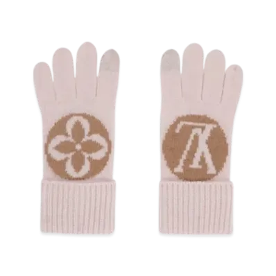 Louis Vuitton Gloves Maille LV Medallion "Camel Rose"