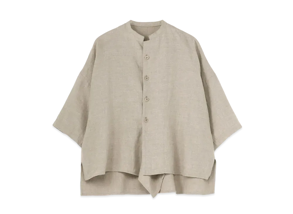 Yohji Yamamoto Y's LINEN WOOL SHORT SLEEVE SHIRT "Beige"