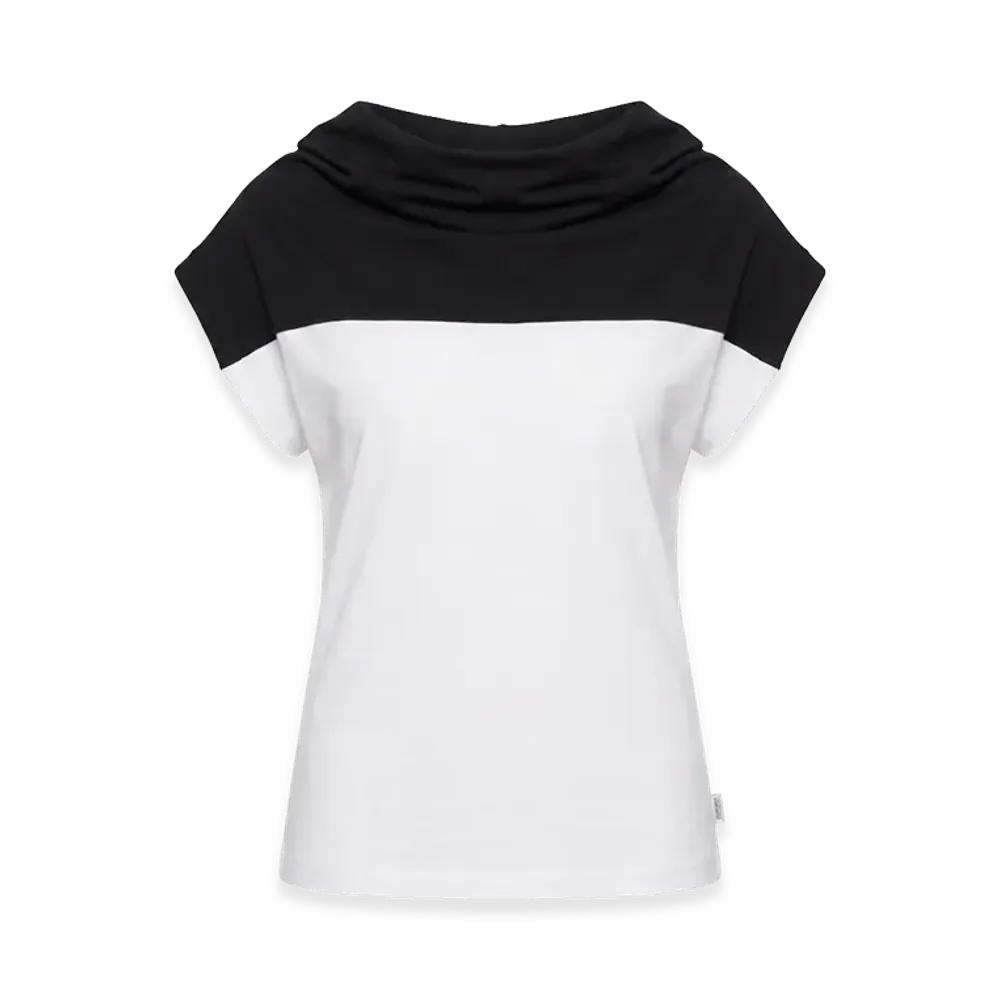 MM6 Maison Margiela Women's High Neck T-Shirt "Black/White"