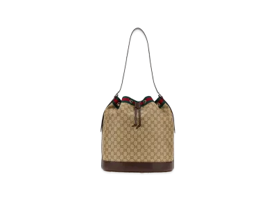 GUCCI Women's GG Canvas Bucket Bag "Bordeaux"