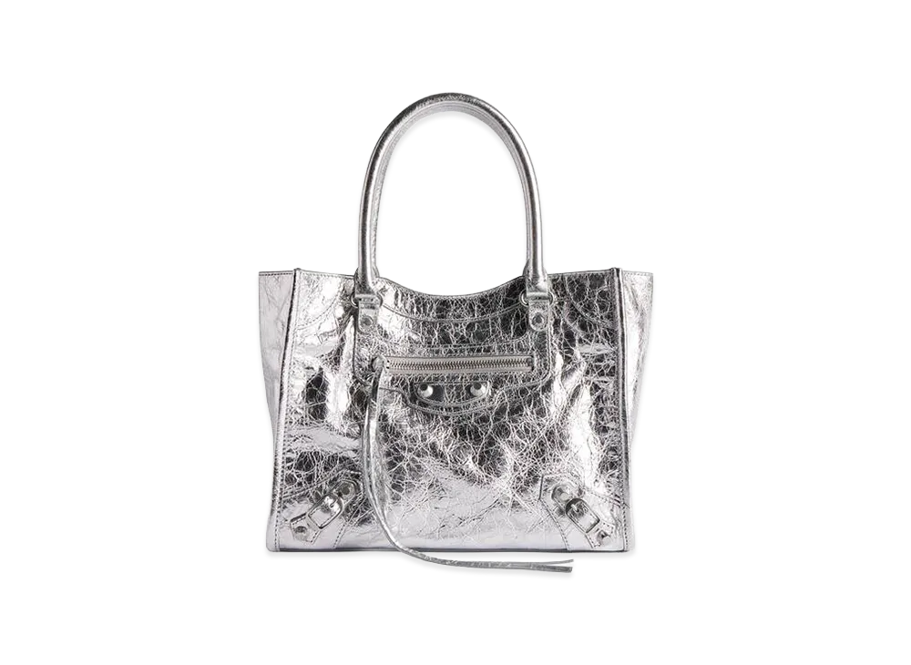 BALENCIAGA Women's Le City Tote Bag Mini "Silver"