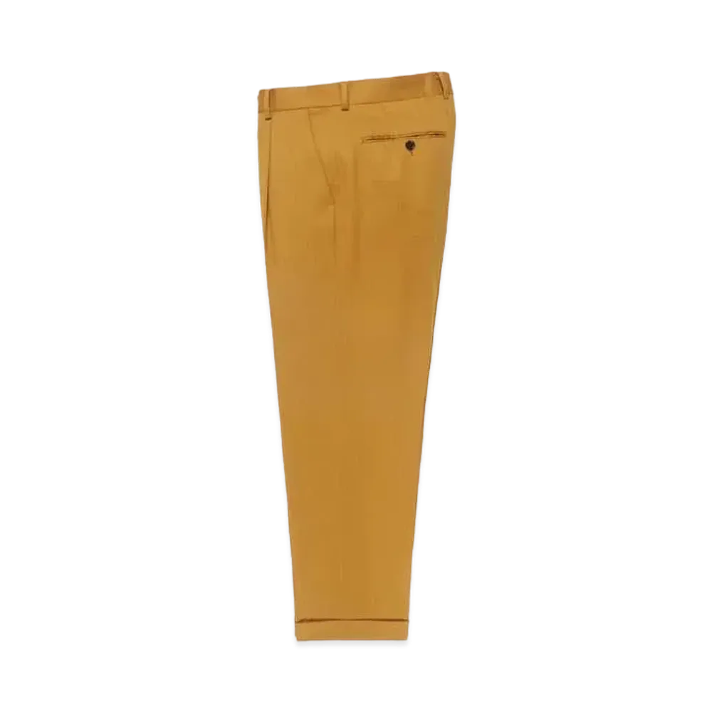 WACKO MARIA DORMEUIL / Pleated Trousers (Type-1) , Straight Trousers "Yellow"