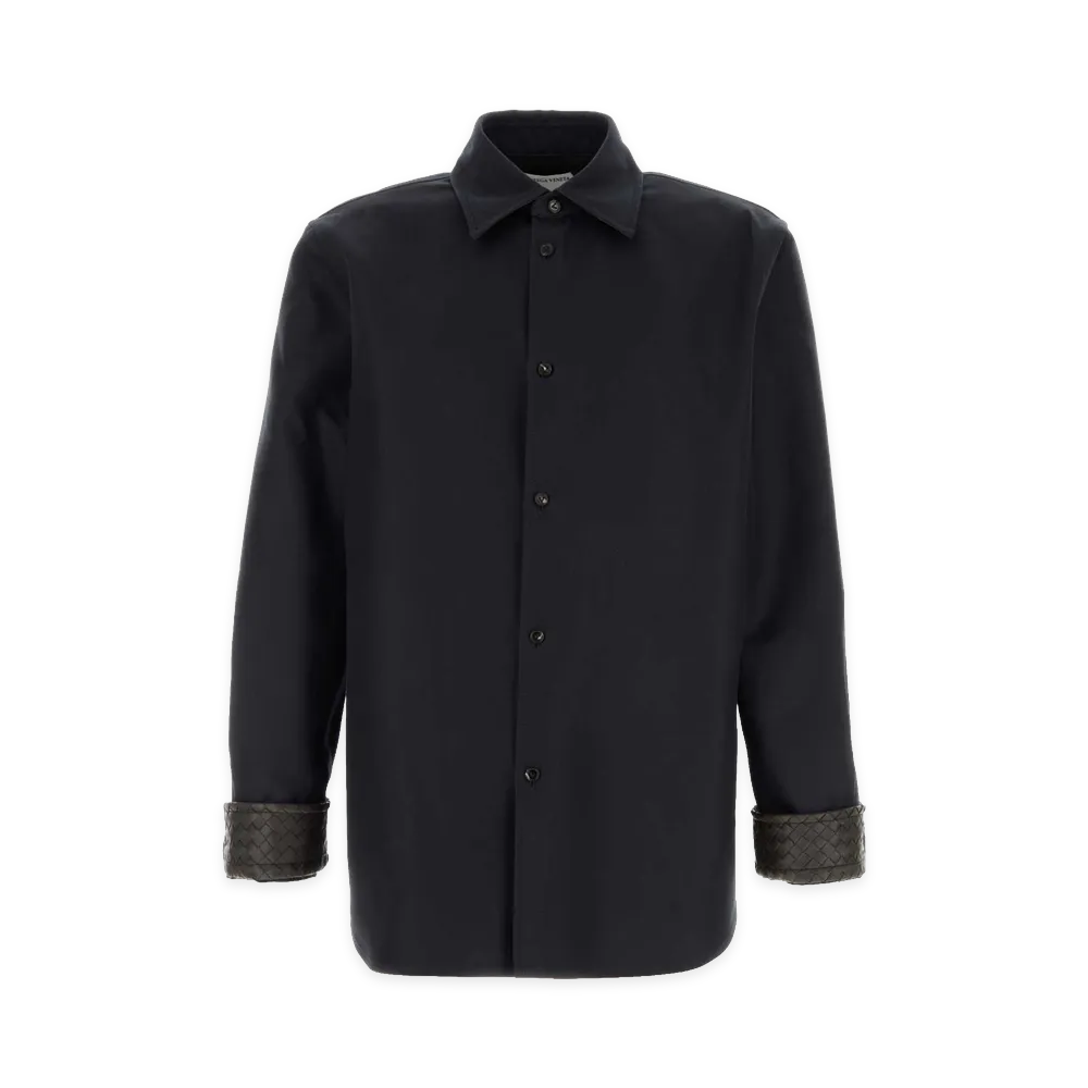 Bottega Veneta Gabardine Oversize Shirt "Blue/Black"