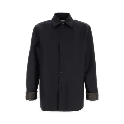 Bottega Veneta Gabardine Oversize Shirt "Blue/Black"