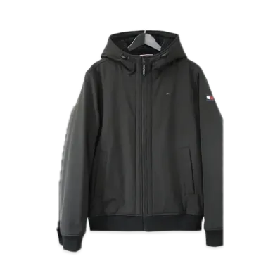 TOMMY HILFIGER Boa Lining Hoodie Soft Shell Jacket American Casual Street Casual "Black"