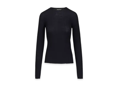 BALENCIAGA Women's Ribbed Knit Sweater "Blue"