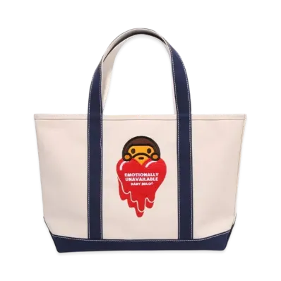 A BATHING APE x EMOTIONALLY UNAVAILABLE Baby Milo Tote Bag "Navy"