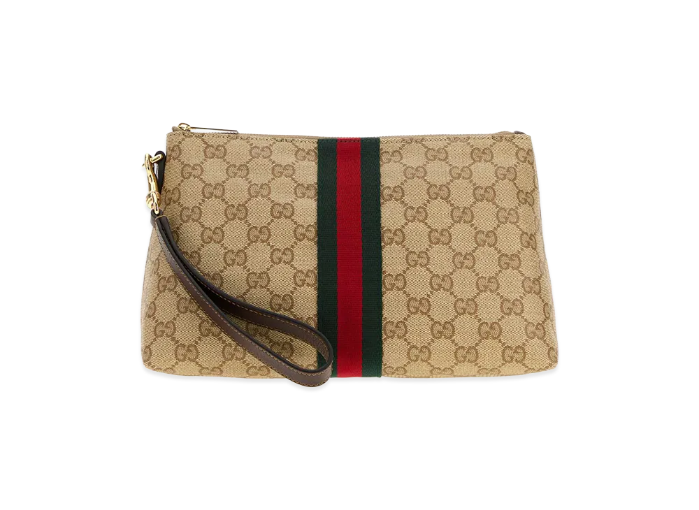 GUCCI GG Canvas Small GG Clutch "Bordeaux"