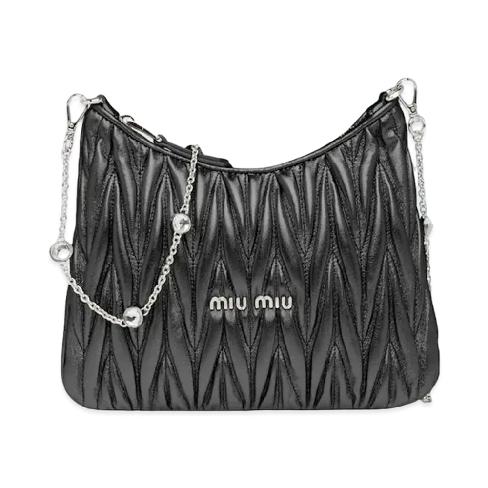 MIU MIU Materassenapa Leather Shoulder Bag "Black"