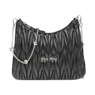 MIU MIU Materassenapa Leather Shoulder Bag "Black"