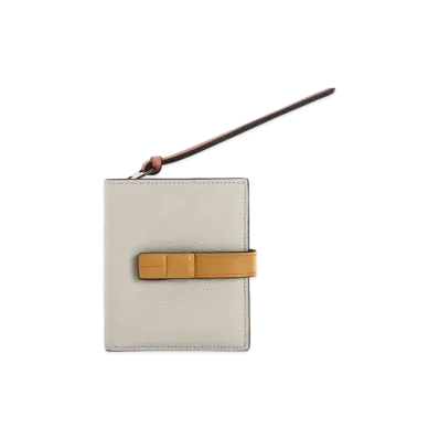 LOEWE Compact Zip Wallet In Soft Grained Calfskin "Light Oat/Honey"