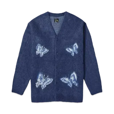 Needles x END. Indigo Wash Mohair Cardigan "Indigo Wash"