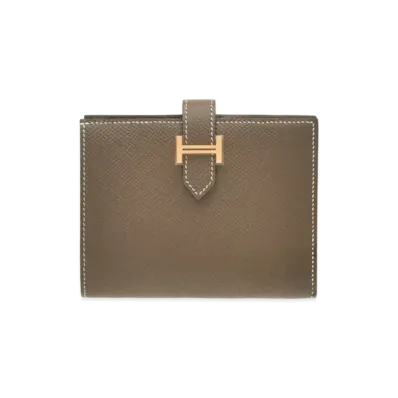 Hermes Bearn Compact Veau Epsom "Etoupe/Gold"