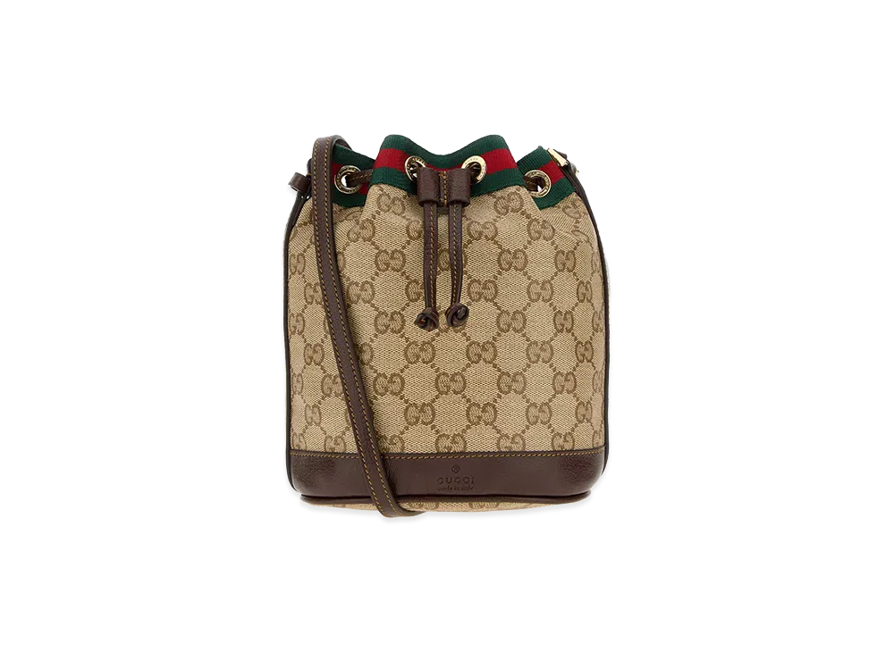 GUCCI Women's GG Fabric Mini Bucket Bag "Bordeaux"