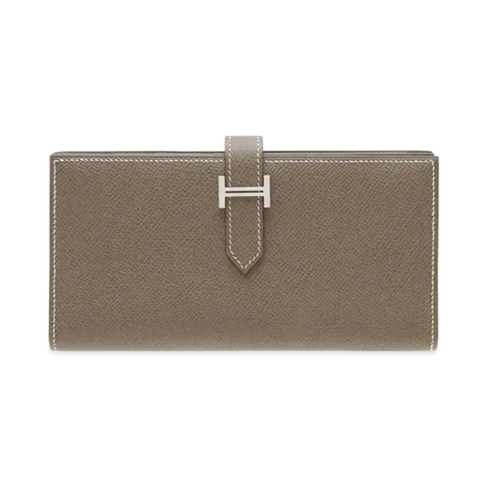 Hermes Bearn Soufflet Veau Epsom "Etoupe/Silver"