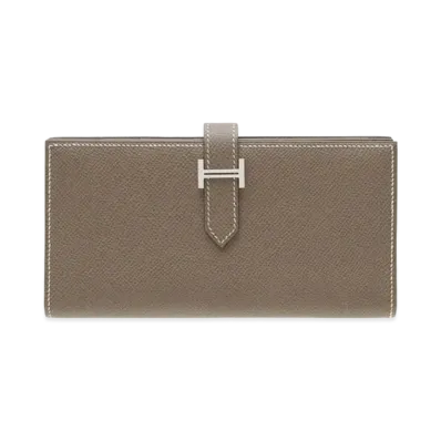Hermes Bearn Soufflet Veau Epsom "Etoupe/Silver"