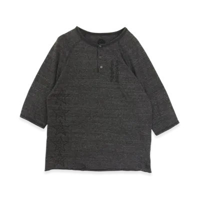 Chrome Hearts Back Logo Star Print Henley Neck "Charcoal Grey"