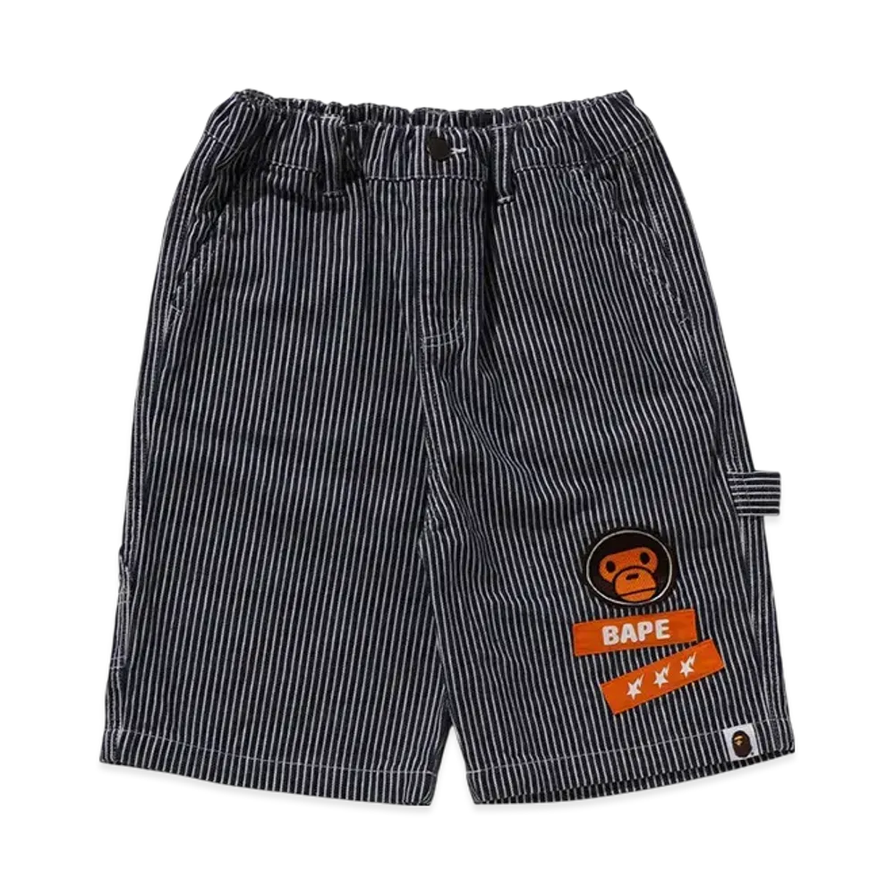 A BATHING APE Hickory Milo Patch Painter Shorts "Navy"