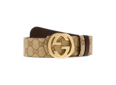 GUCCI Interlocking G Buckle Reversible Belt "Beige"