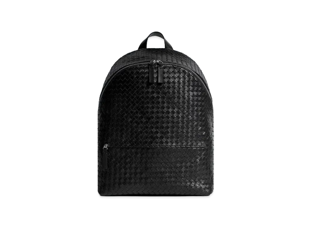 Bottega Veneta Leather Intrecciato 1975 Backpack "Black"