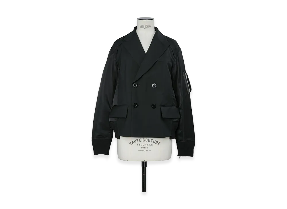 sacai Women's Suiting x Nylon Twill Jacket "Black"