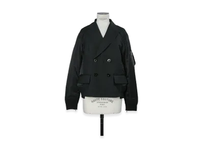sacai Women's Suiting x Nylon Twill Jacket "Black"
