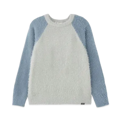 X-Girl Shaggy Knit Raglan Sleeve Top "Ltblue"