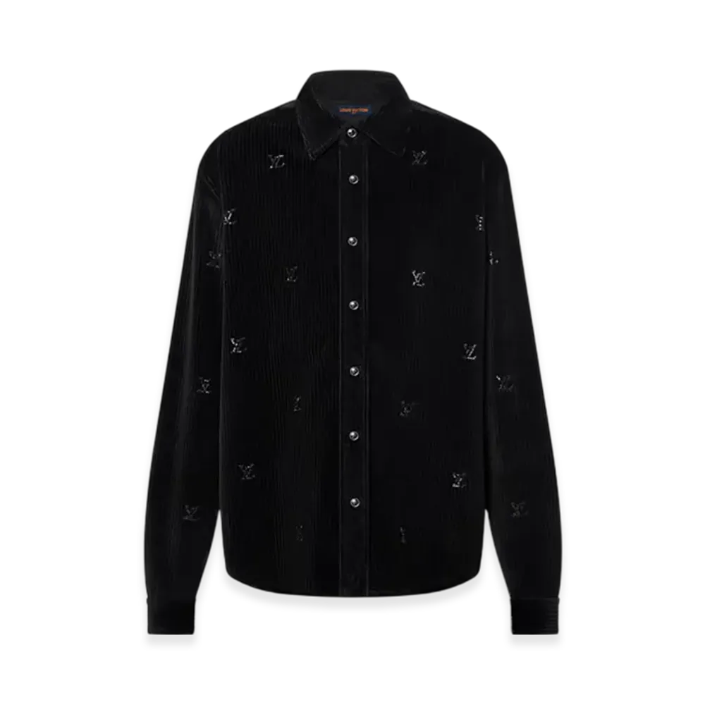 Louis Vuitton Button-Down Long-Sleeve Corduroy Shirt "Noir"