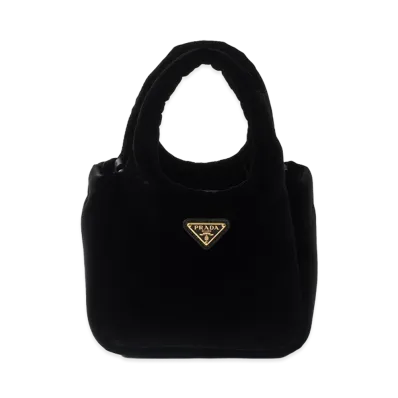 PRADA Padded Velvet Mini Handbag "Black"