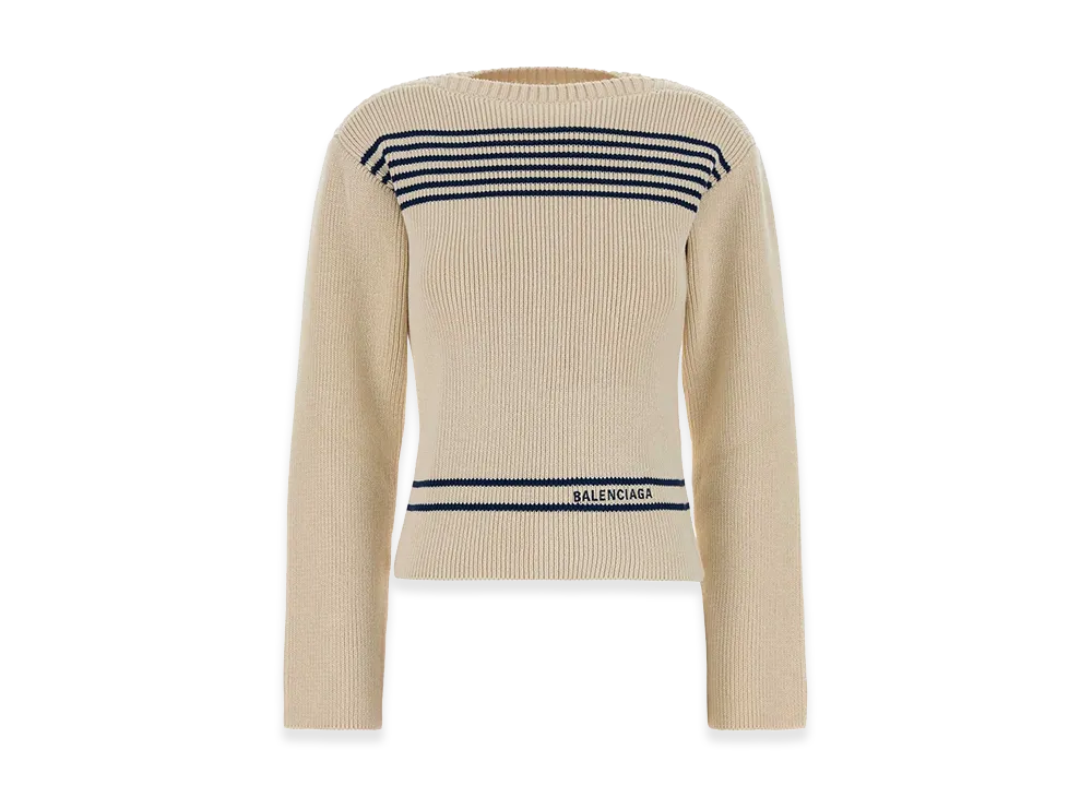 BALENCIAGA Women's Cotton Sweater "Beige/Sand/Tan"