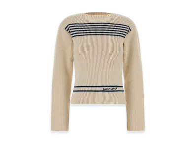 BALENCIAGA Women's Cotton Sweater "Beige/Sand/Tan"