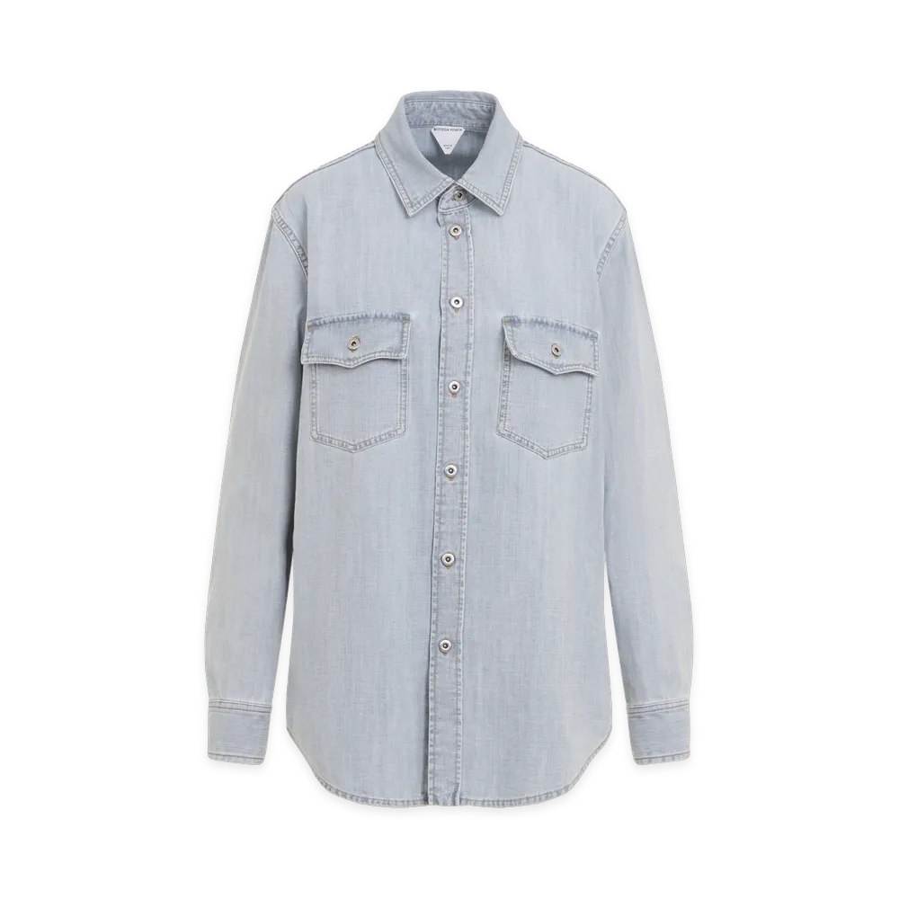 Bottega Veneta Women's Chambray Shirt "Denim/Light Blue"