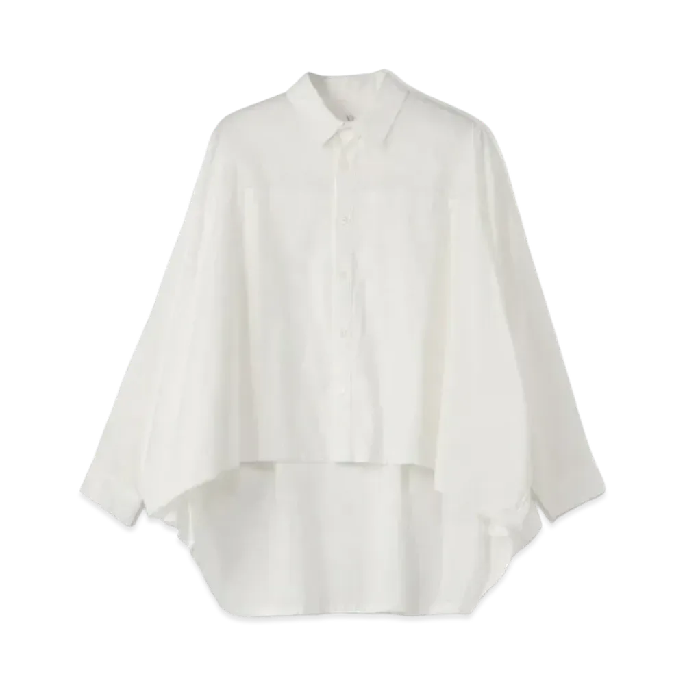 Yohji Yamamoto Y's C/ THIN TWILL FRONT DOUBLE BIG BLOUSE "White"