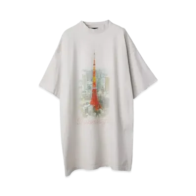 BALENCIAGA Men's Tokyo Tower Tee Ginza Tokyo Exclusive "White"