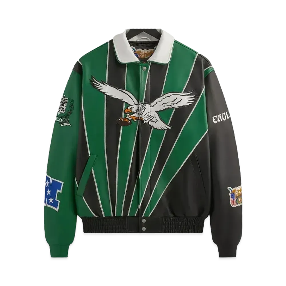 Kith x Jeff Hamilton x The NFL: Eagles Leather Varsity Jacket PH "Multi"