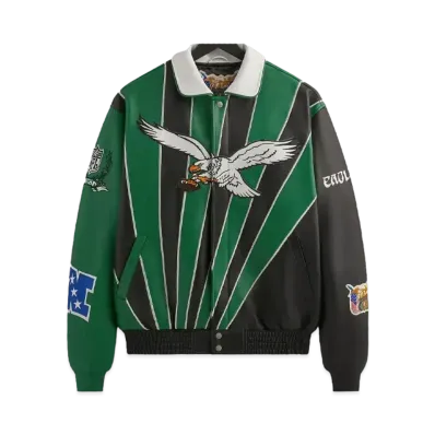 Kith x Jeff Hamilton x The NFL: Eagles Leather Varsity Jacket PH "Multi"
