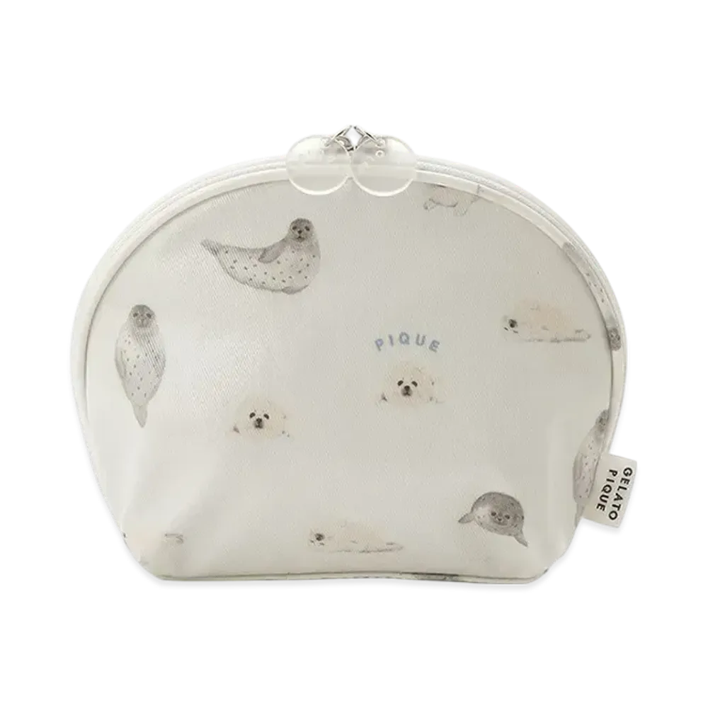 GELATO PIQUE Seal Pattern Coated Pouch "Off White"
