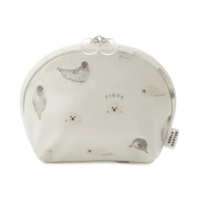GELATO PIQUE Seal Pattern Coated Pouch "Off White"