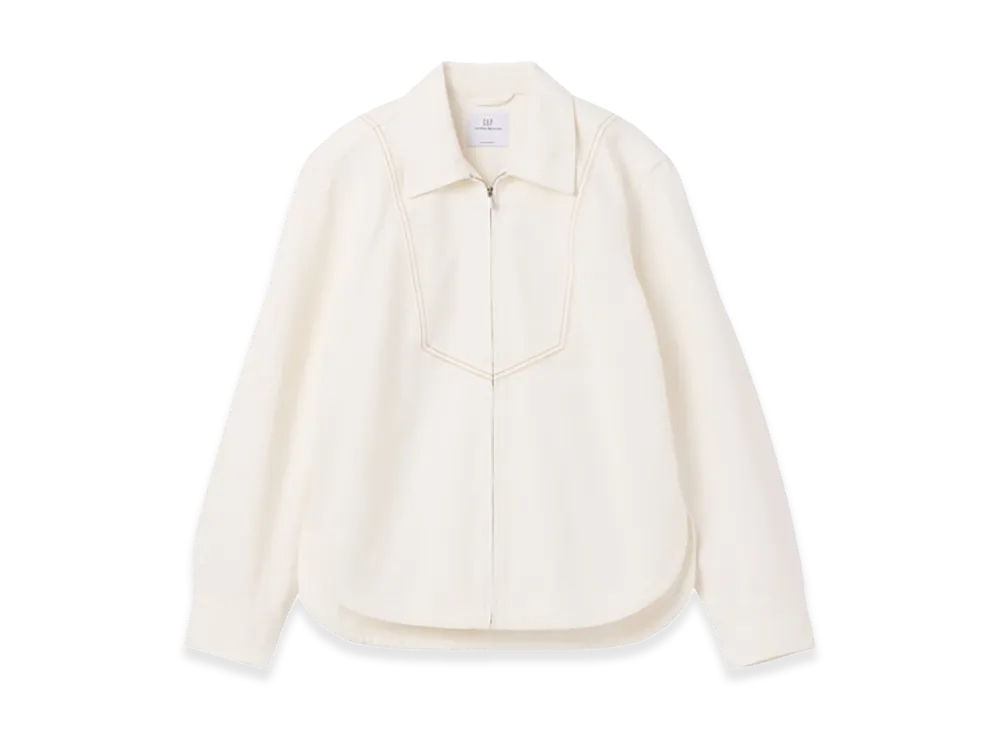 Gap x Victoria Beckham Women's Denim Zip-Up Shirt "Fresh White"