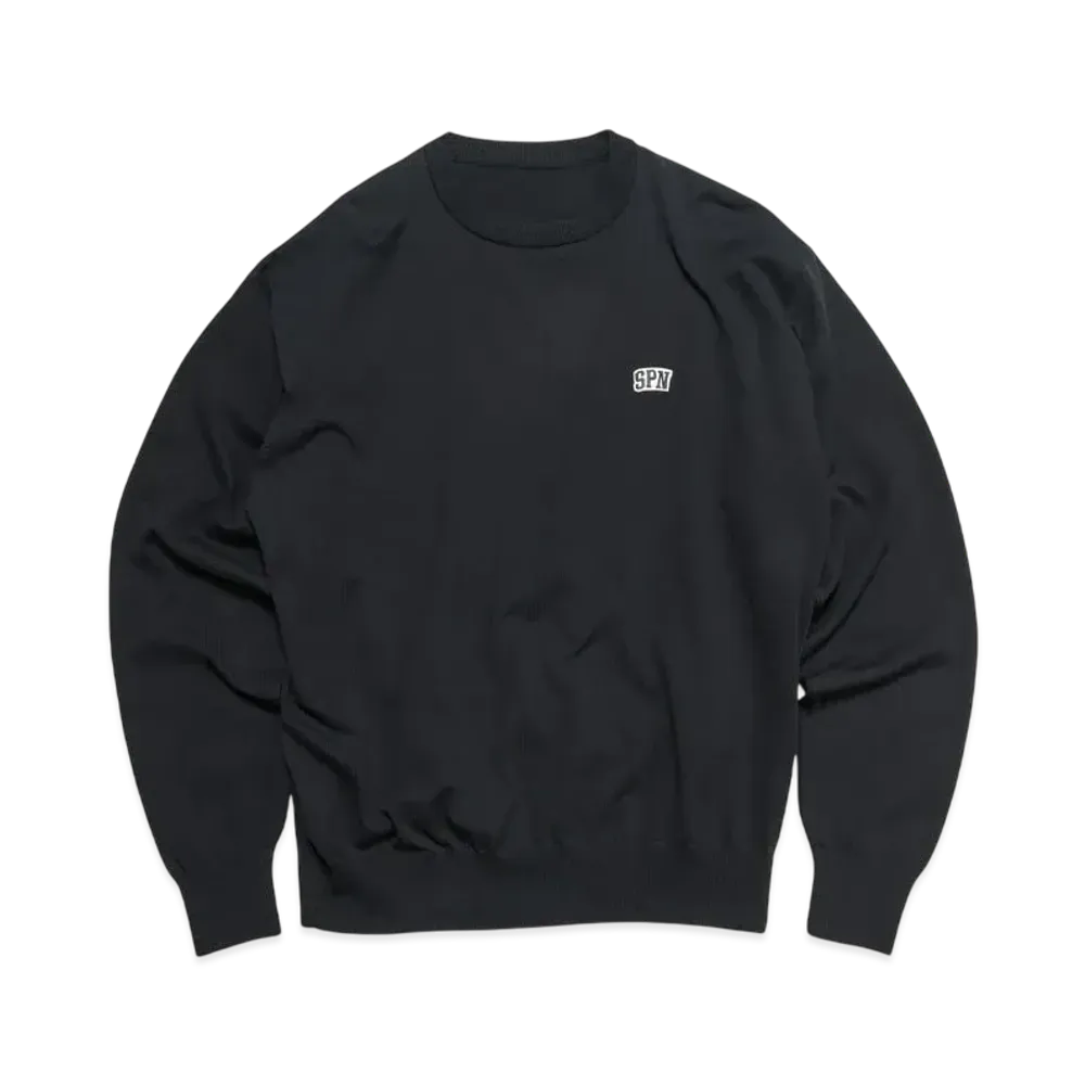 SOPHNET. SPN Wappen Crewneck Knit "Black"