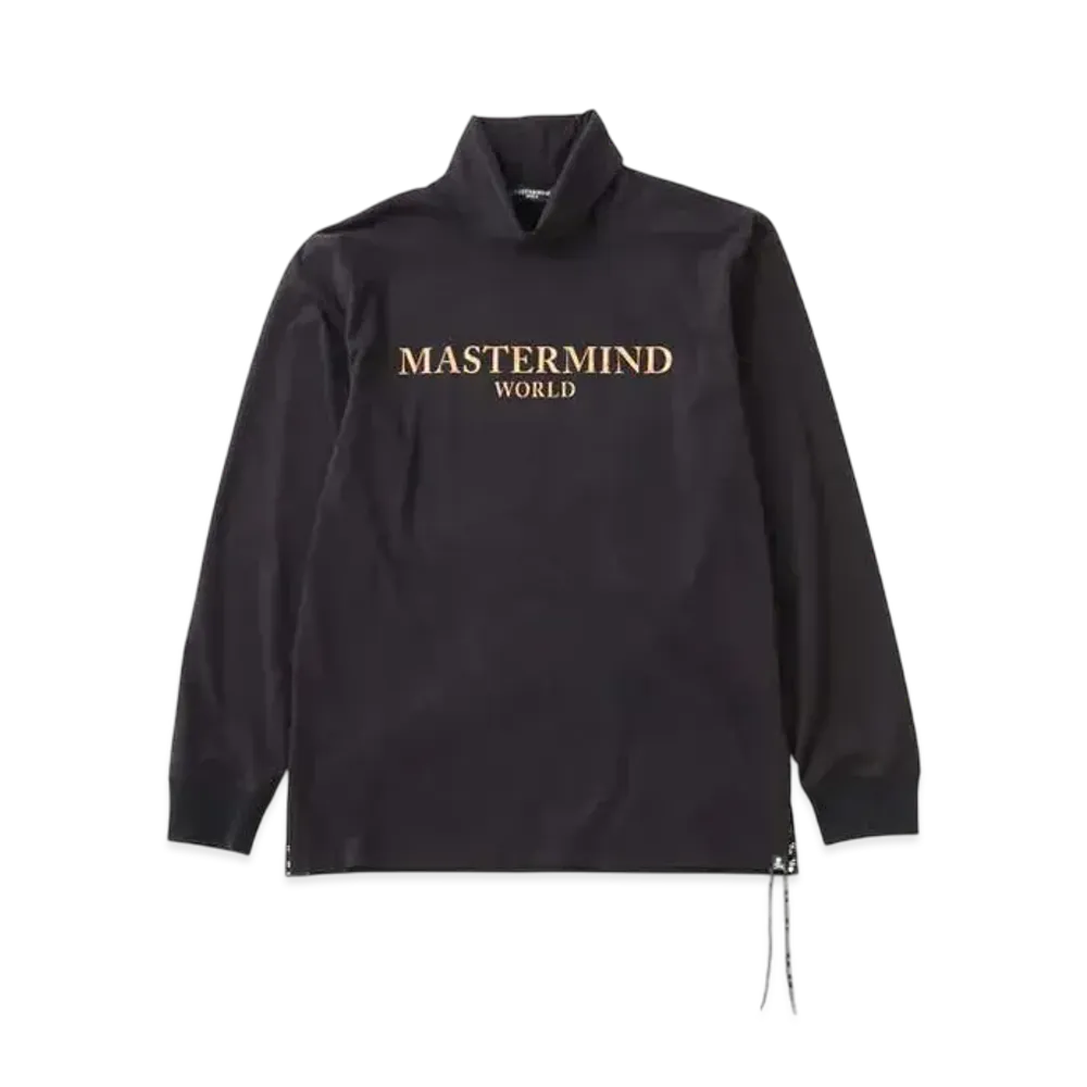 mastermind WORLD Cork Mockneck LS Tee "Black"