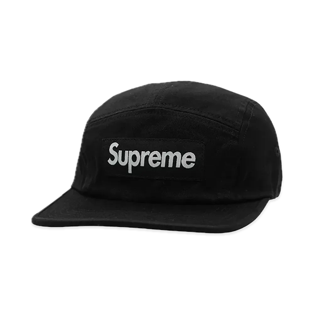 Supreme Washed Chino Twill Camp Cap "Black"(24SS)