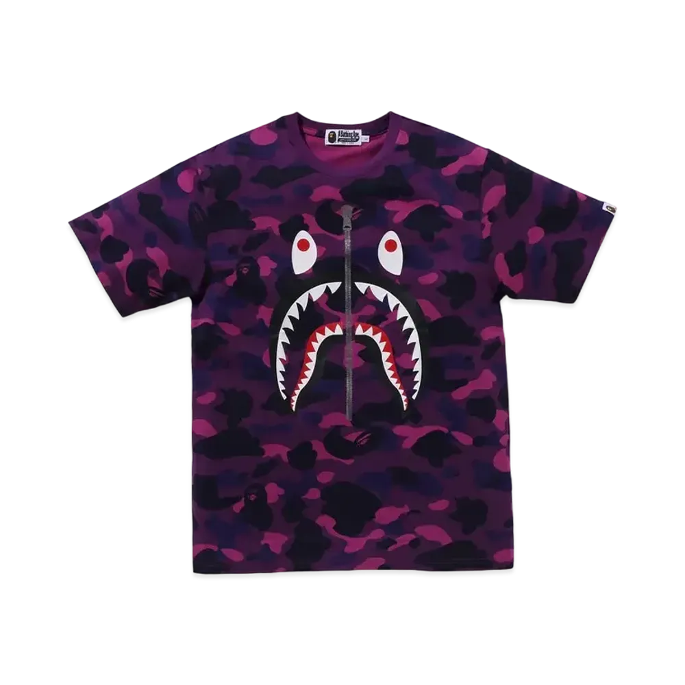 A BATHING APE Color Camo Shark Tee "Purple"