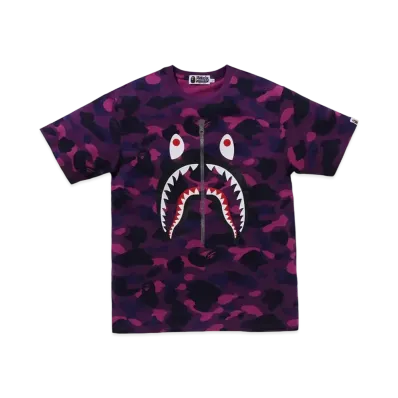 A BATHING APE Color Camo Shark Tee "Purple"
