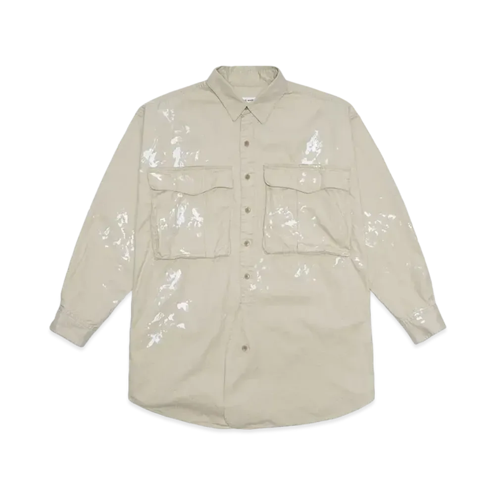 KATHARINE HAMNETT COTTONTWILL PENKI PAINTED LONG SHIRT "BEIGE"