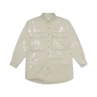 KATHARINE HAMNETT COTTONTWILL PENKI PAINTED LONG SHIRT "BEIGE"