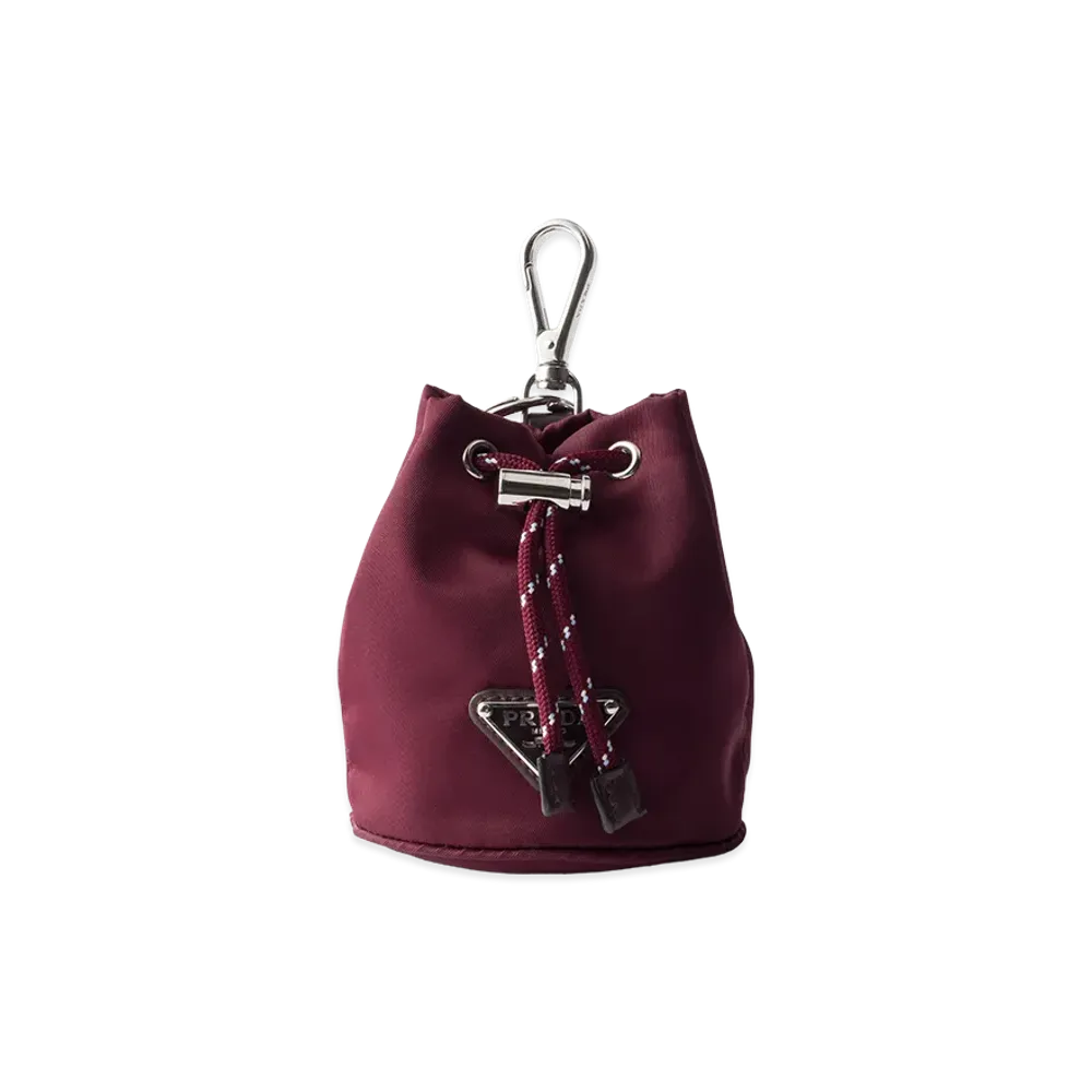 PRADA Speed Lock Re-Nylon Keyring Charm "Burgundy"