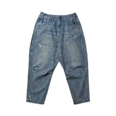 Liberaiders STAMPED DENIM SARROUEL PANTS "DARK BLUE"